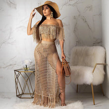 Load image into Gallery viewer, Knit Swim Cover-Up Maxi Dress Set
