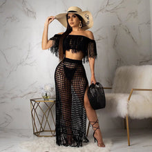 Load image into Gallery viewer, Knit Swim Cover-Up Maxi Dress Set
