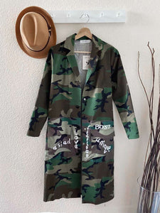 Button Front Sistah Camo Jacket