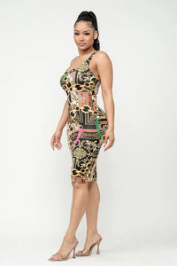 Chain Print Bodycon Tank Dress