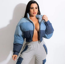 Load image into Gallery viewer, Three Tone Denim Cropped Jacket
