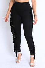 Load image into Gallery viewer, Black Fringe Leggings
