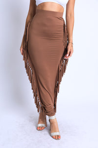 Fringe Maxi Skirt