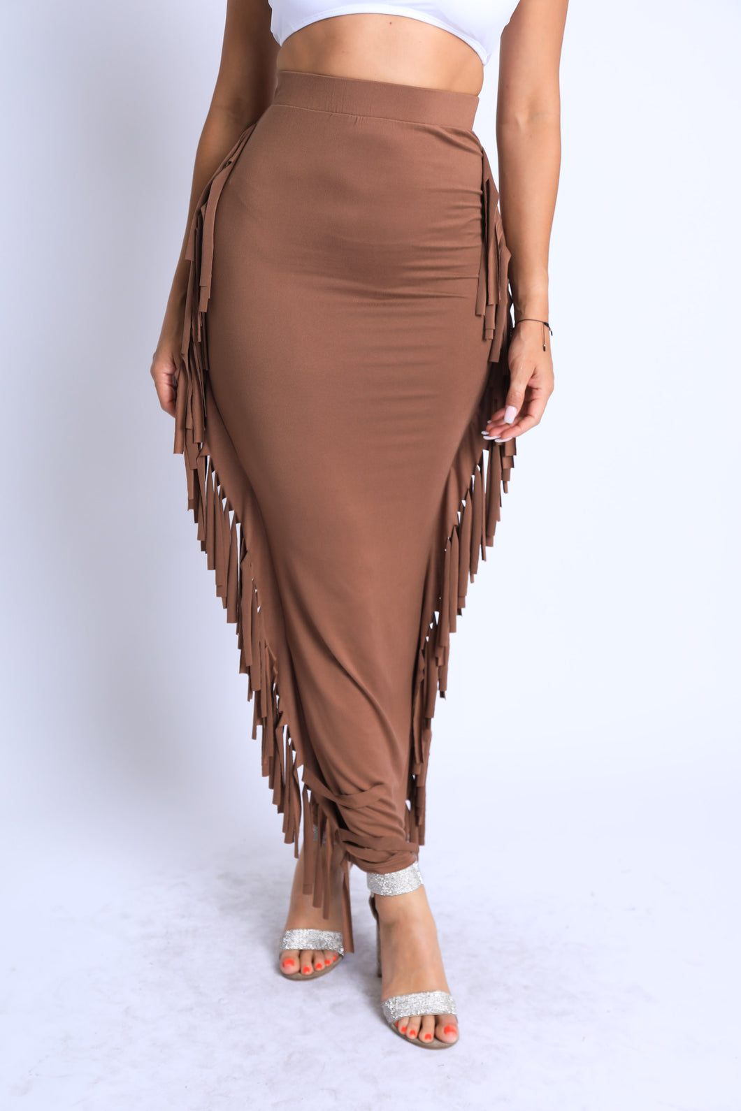 Fringe Maxi Skirt