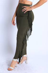 Fringe Maxi Skirt