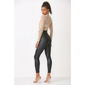 High Waist Faux Leather Leggings