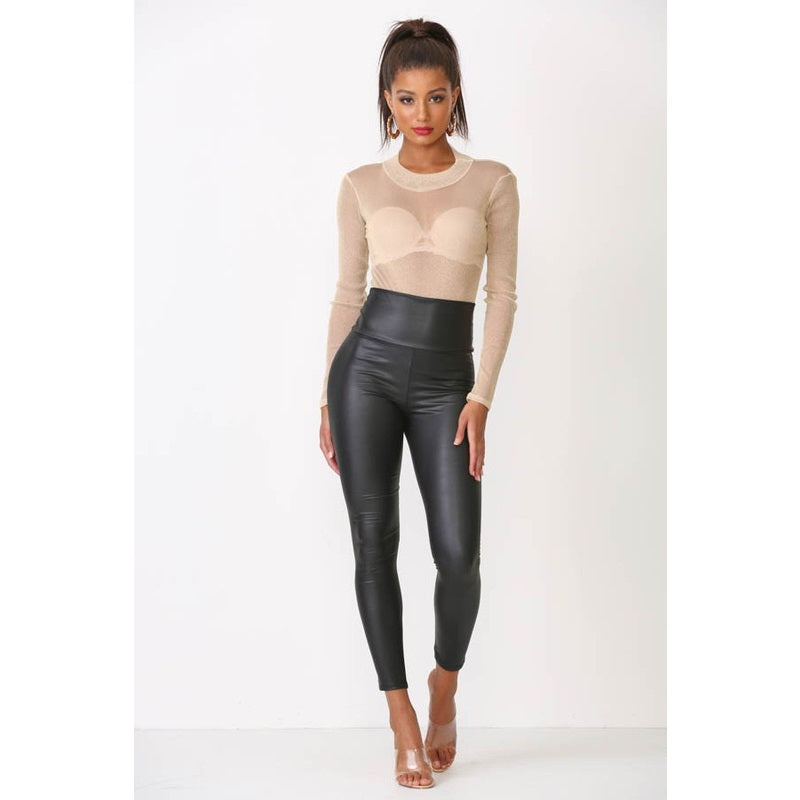 High Waist Faux Leather Leggings