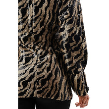 Load image into Gallery viewer, Plus Sequin Puff Long Sleeve Blazer
