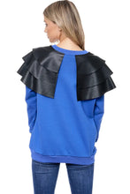 Load image into Gallery viewer, Ruffle Shoulder Sweatshirt
