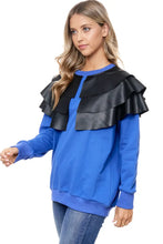 Load image into Gallery viewer, Ruffle Shoulder Sweatshirt
