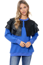 Load image into Gallery viewer, Ruffle Shoulder Sweatshirt
