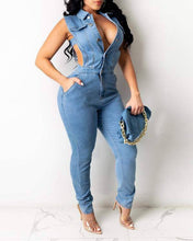 Load image into Gallery viewer, Denim Cut Out Jumpsuit
