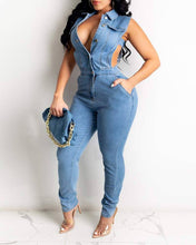 Load image into Gallery viewer, Denim Cut Out Jumpsuit
