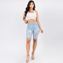 Load image into Gallery viewer, Distressed Denim Shorts
