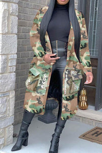 "The Sistah" Camo Long Plus Jacket