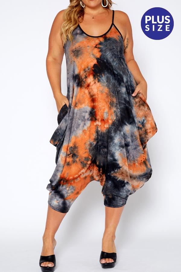 Tye Dye Capri Plus Romper
