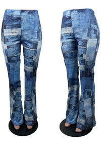 Denim Look Patch Pant